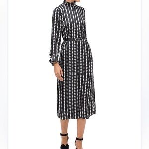 NEW KATE SPADE COLLECTION Pearl Drops High Neck Long Sleeve Silk Dress 6